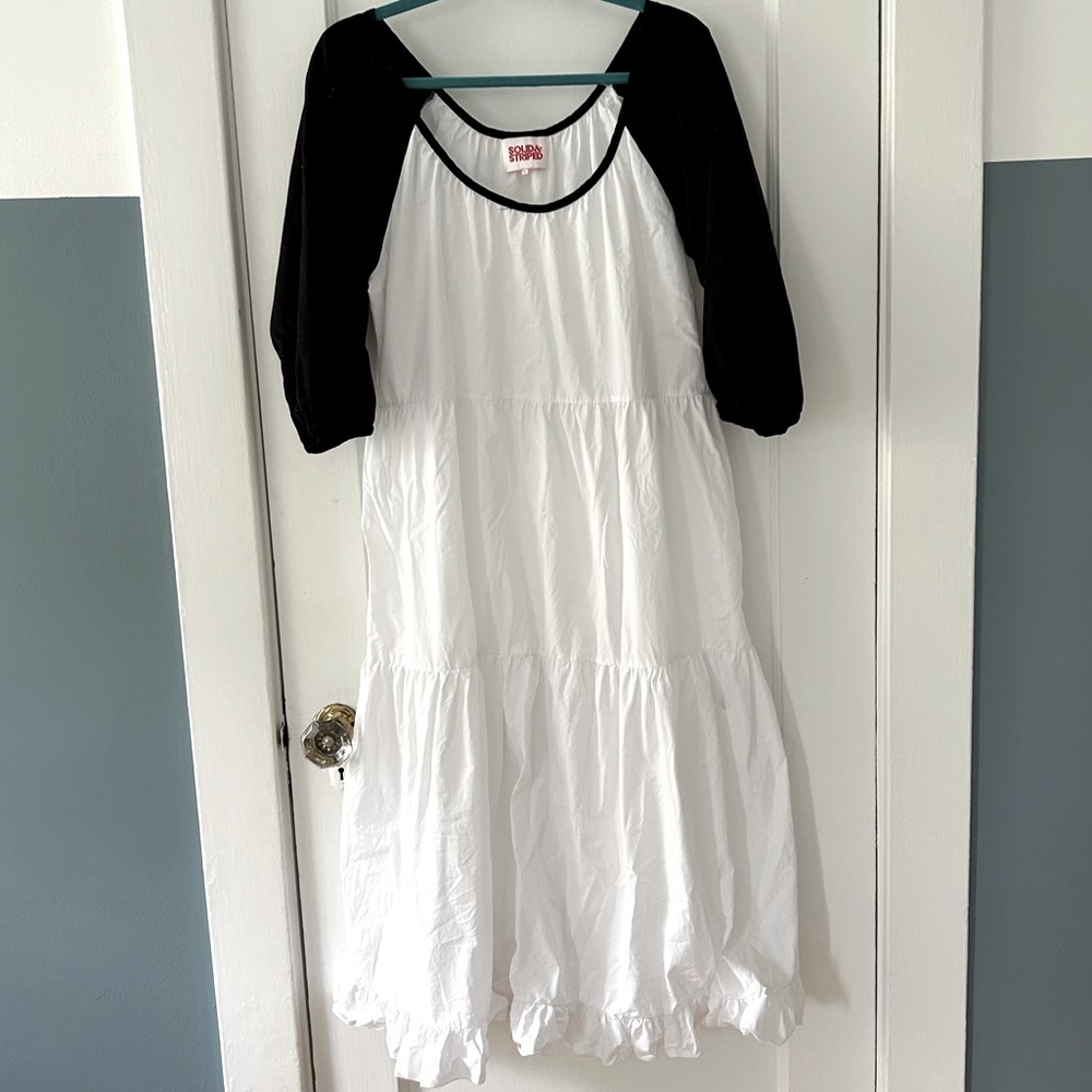 SOLID & STRIPED Black and White Maxi Dress
